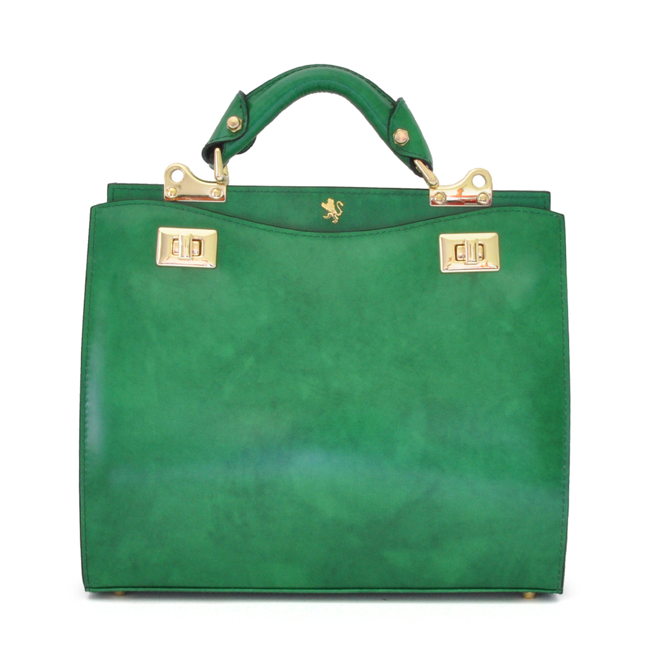 Pratesi Anna Maria Luisa de' Medici ミディアム レディ バッグ (イタリア製本革) - Brunelleschi Leather Emerald