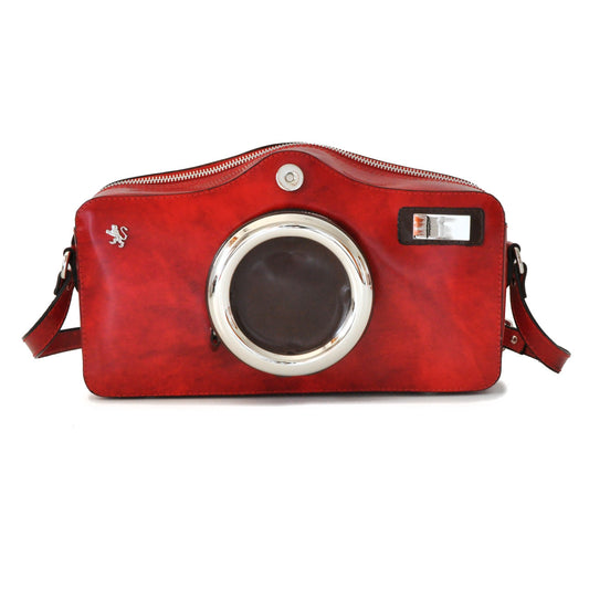 Pratesi Photocamera Brunelleschi ショルダーバッグ (イタリア製本革) - Brunelleschi Leather Cherry