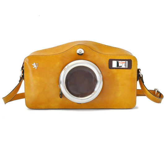 Pratesi Photocamera Brunelleschi ショルダーバッグ (イタリア製本革) - Brunelleschi Leather Mustard