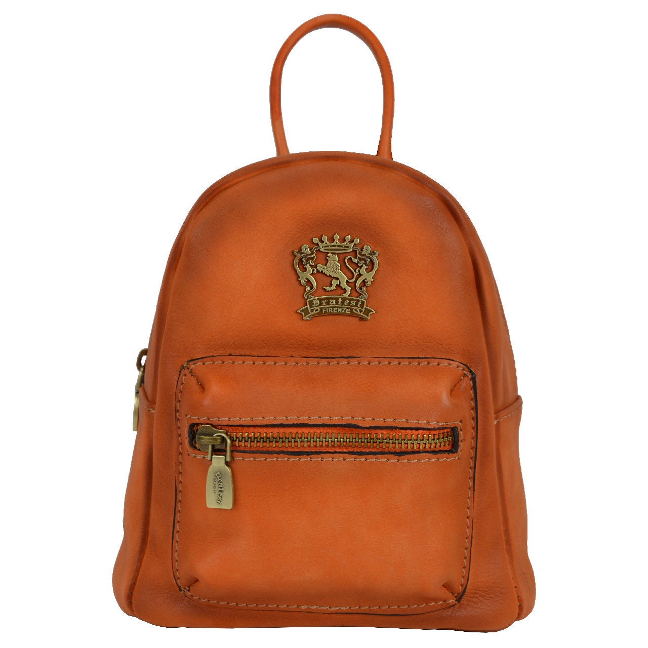 Pratesi Montegiovi 本革イタリアンレザー バックパック - Montegiovi Backpack B186 オレンジ