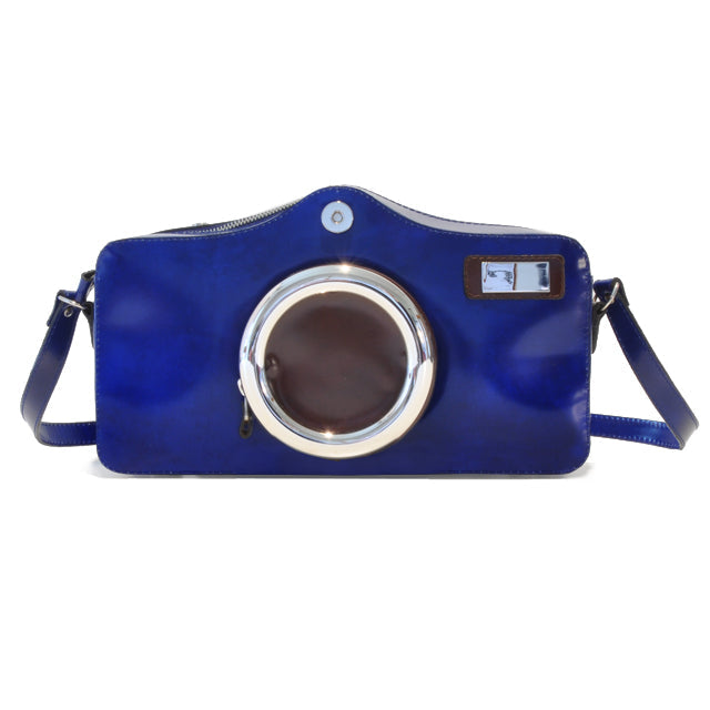 Pratesi Photocamera Brunelleschi ショルダーバッグ (イタリア製本革) - Brunelleschi Leather Electric Blue