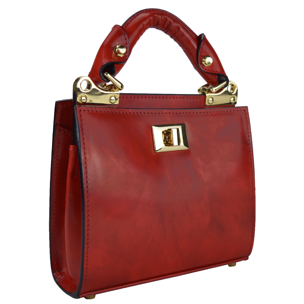 Pratesi Anna Maria Luisa de' Medici スモール レディ バッグ (イタリア製本革) - Brunelleschi Leather Cherry