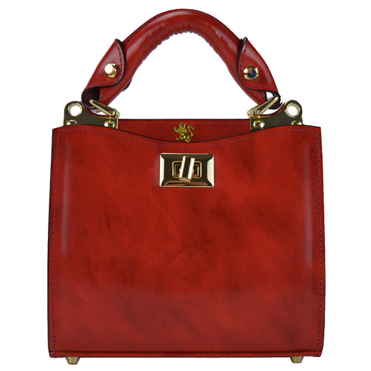 Pratesi Anna Maria Luisa de' Medici スモール レディ バッグ (イタリア製本革) - Brunelleschi Leather Cherry