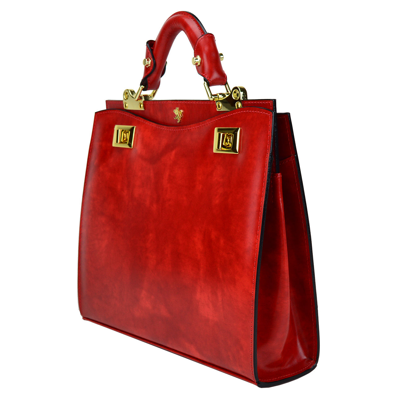 Pratesi Anna Maria Luisa de' Medici ミディアム レディ バッグ (イタリア製本革) - Brunelleschi Leather Cherry