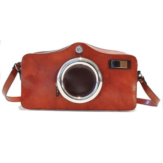 Pratesi Photocamera Brunelleschi ショルダーバッグ (イタリア製本革) - Brunelleschi Leather Brown