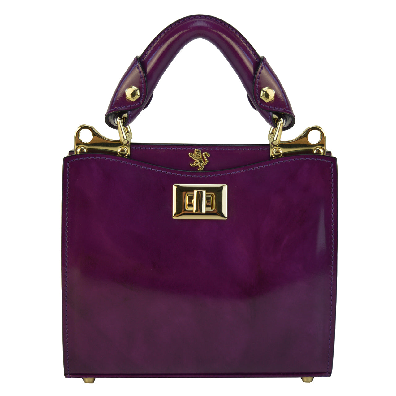 Pratesi Anna Maria Luisa de' Medici スモール レディ バッグ (イタリア製本革) - Brunelleschi Leather Violet